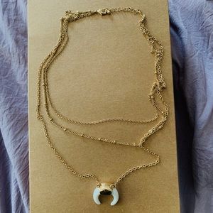 Moon Crescent Three Layer Necklace